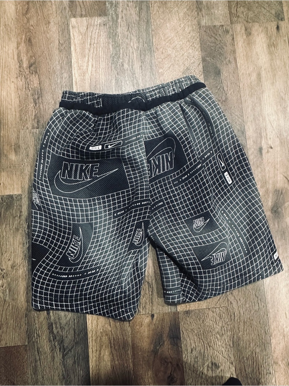 Nike Black Grid Logo Athletic sweat Shorts